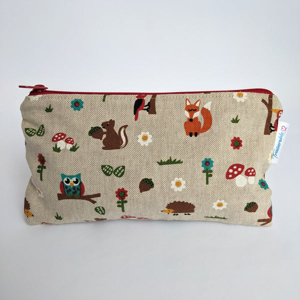 Woodland Creatures Fabric Pencil Case