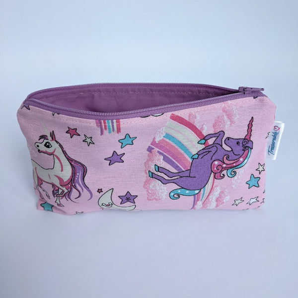 unzipped Unicorn Fabric Pencil Case