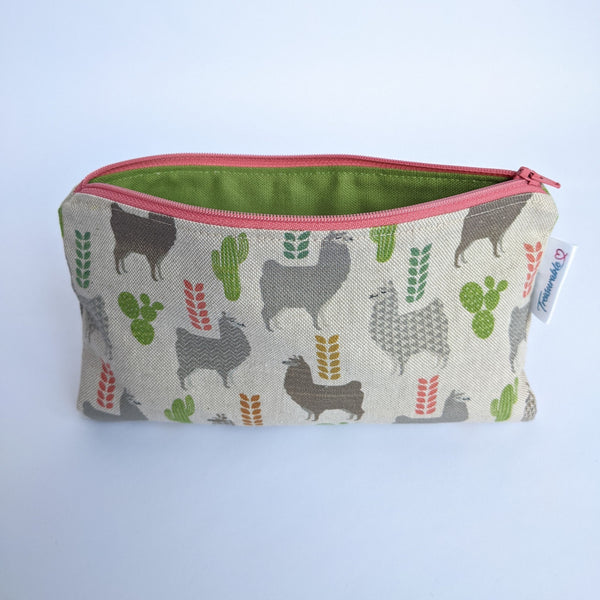 Unzipped LLamas Fabric Pencil Case