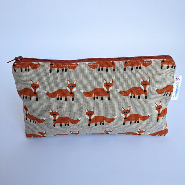 Foxes Fabric Pencil Case