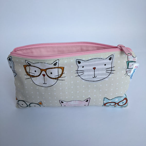 Unzipped Cool Cats Fabric Pencil Case