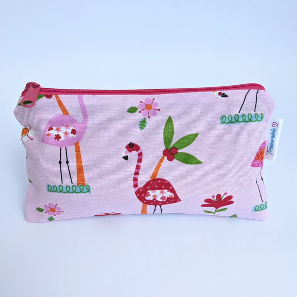 Pink Flamingo Fabric Pencil Case