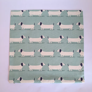 Duck Egg Dachshund Patterned 18" Cushion Cover Only