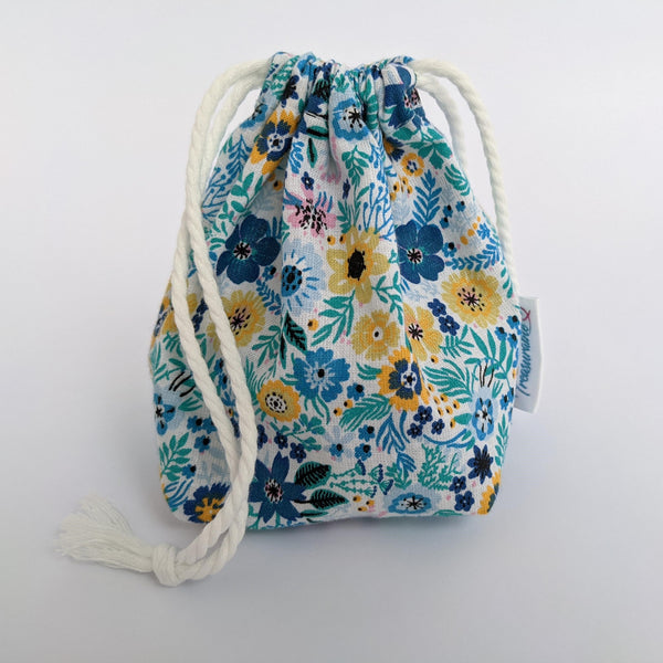 Floral, Cotton,  Face Pad Storage Drawstring bag